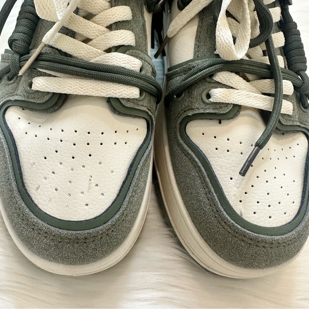 Nanamacs Belovely Green and White Platform Retro Sneakers Size 10 - Picture 4 of 16